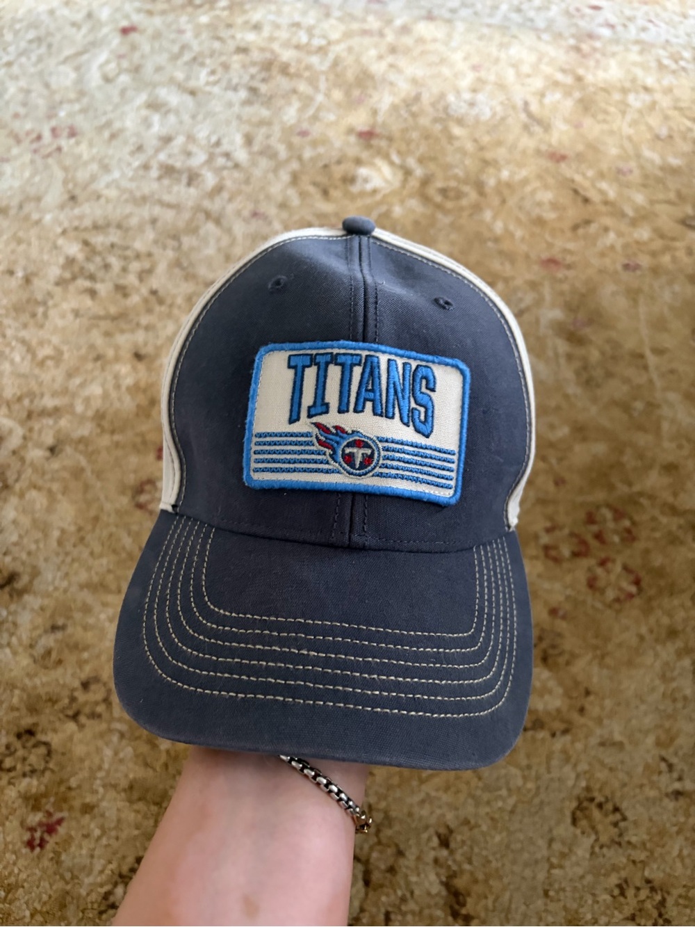 Titans Navy Patch Trucker Hat - NFL Team Cap Adult Unisex Nashville, Tennessee